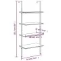 Inclined shelf with 4 light brown and black shelves 64x35x152.5 cm by vidaXL, Bookcases and shelves - Ref: Foro24-336382, Pri...