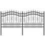 Gartenzaun mit Speerspitze aus schwarz beschichtetem Stahl, 140 cm von vidaXL, Zaunpaneele - Ref: Foro24-151085, Preis: 220,7...