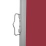 Toldo lateral retráctil para patio rojo 140x1200 cm