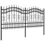 Gartenzaun mit Speerspitze aus schwarz beschichtetem Stahl, 140 cm von vidaXL, Zaunpaneele - Ref: Foro24-151085, Preis: 220,7...
