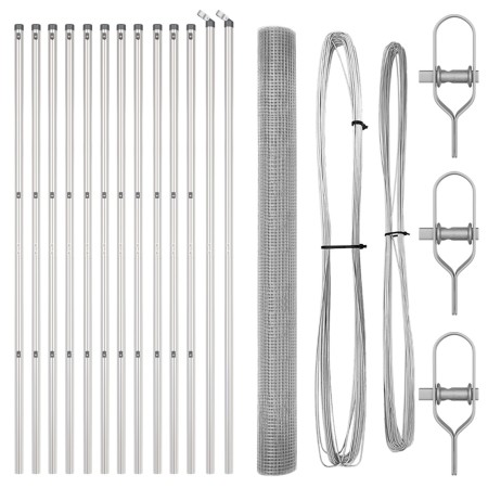 Cerca de Alambre Soldado con 13 Postes 1.5x50 m de Acero Galvanizado de , Paneles de vallas - Ref: Foro24-3351656, Precio: 31...