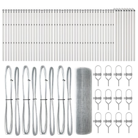 Cerca de Alambre Soldado con 13 Postes 0.4x100 m Acero Galvanizado de , Paneles de vallas - Ref: Foro24-3351660, Precio: 261,...