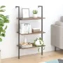 Slanted shelf with 3 dark brown-black shelves 64x35x120.5cm by vidaXL, Bookcases and shelves - Ref: Foro24-336380, Price: 46,...