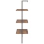 Slanted shelf with 3 dark brown-black shelves 64x35x120.5cm by vidaXL, Bookcases and shelves - Ref: Foro24-336380, Price: 47,...