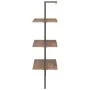 Slanted shelf with 3 dark brown-black shelves 64x35x120.5cm by vidaXL, Bookcases and shelves - Ref: Foro24-336380, Price: 46,...