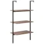Slanted shelf with 3 dark brown-black shelves 64x35x120.5cm by vidaXL, Bookcases and shelves - Ref: Foro24-336380, Price: 46,...