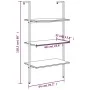 Slanted shelf with 3 dark brown-black shelves 64x35x120.5cm by vidaXL, Bookcases and shelves - Ref: Foro24-336380, Price: 46,...