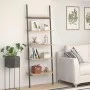 Schrägregal 5 Böden hellbraun schwarz 64x34x185,5 cm von vidaXL, Bücherregale und Regale - Ref: Foro24-336376, Preis: 98,70 €...
