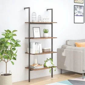 Schrägregal 4 Böden dunkelbraun schwarz 64x35x152,5cm von vidaXL, Bücherregale und Regale - Ref: Foro24-336383, Preis: 69,31 ...