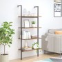Inclined shelving 4 shelves dark brown black 64x35x152.5cm by vidaXL, Bookcases and shelves - Ref: Foro24-336383, Price: 70,3...