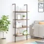Inclined shelving 4 shelves dark brown black 64x35x152.5cm by vidaXL, Bookcases and shelves - Ref: Foro24-336383, Price: 70,3...