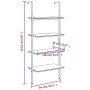 Inclined shelving 4 shelves dark brown black 64x35x152.5cm by vidaXL, Bookcases and shelves - Ref: Foro24-336383, Price: 70,3...