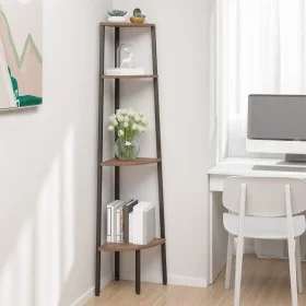 Corner shelving 4 shelves dark brown black 45.5x31.5x150cm by vidaXL, Bookcases and shelves - Ref: Foro24-336392, Price: 60,8...