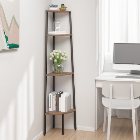 Corner shelving 4 shelves dark brown black 45.5x31.5x150cm by vidaXL, Bookcases and shelves - Ref: Foro24-336392, Price: 61,9...