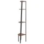 Estantería esquina 4 baldas marrón oscuro negro 45,5x31,5x150cm de vidaXL, Librerías y estanterías - Ref: Foro24-336392, Prec...