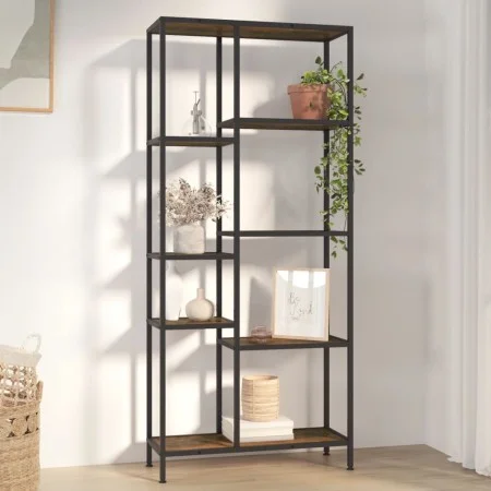 Estantería de madera contrachapada y acero 80x30x180 cm de vidaXL, Librerías y estanterías - Ref: Foro24-336360, Precio: 125,...