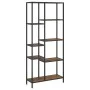 Estantería de madera contrachapada y acero 80x30x180 cm de vidaXL, Librerías y estanterías - Ref: Foro24-336360, Precio: 125,...