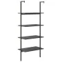 Inclined shelving unit with 4 shelves black 64x35x152.5 cm by vidaXL, Bookcases and shelves - Ref: Foro24-336384, Price: 65,7...