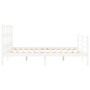 Weißer Massivholzbettrahmen mit Kopfteil 160x200 cm von vidaXL, Betten und Lattenroste - Ref: Foro24-3194842, Preis: 143,97 €...