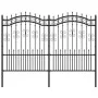 Valla de jardín con punta de lanza acero recubierto negro 190cm de vidaXL, Paneles de vallas - Ref: Foro24-151087, Precio: 23...