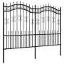 Valla de jardín con punta de lanza acero recubierto negro 190cm de vidaXL, Paneles de vallas - Ref: Foro24-151087, Precio: 23...