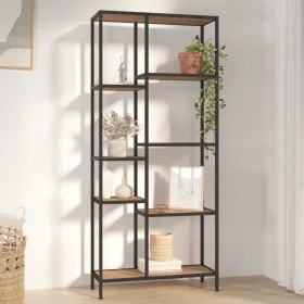 Regal aus Sperrholz und Stahl, 80 x 30 x 180 cm von vidaXL, Bücherregale und Regale - Ref: Foro24-336359, Preis: 137,44 €, Ra...