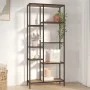 Plywood and steel shelving 80x30x180 cm by vidaXL, Bookcases and shelves - Ref: Foro24-336359, Price: 137,44 €, Discount: %