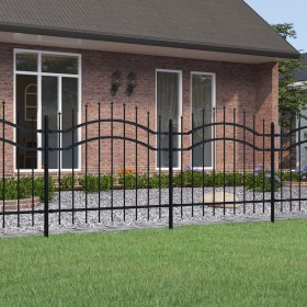 Gartenzaun mit Speerspitze aus schwarz beschichtetem Stahl, 140 cm von vidaXL, Zaunpaneele - Ref: Foro24-151080, Preis: 128,9...