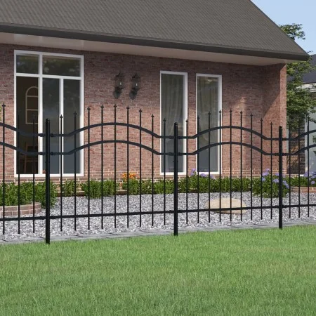 Gartenzaun mit Speerspitze aus schwarz beschichtetem Stahl, 140 cm von vidaXL, Zaunpaneele - Ref: Foro24-151080, Preis: 126,3...