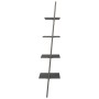 Slanted shelf with 4 black shelves 64x34x150.5 cm by vidaXL, Bookcases and shelves - Ref: Foro24-336375, Price: 78,02 €, Disc...