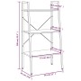 Free-standing shelf with 3 light brown and black shelves 56x35x108 cm by vidaXL, Bookcases and shelves - Ref: Foro24-336361, ...
