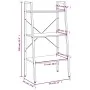 Free-standing shelf with 3 light brown and black shelves 56x35x108 cm by vidaXL, Bookcases and shelves - Ref: Foro24-336361, ...