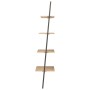 Inclined shelving 4 shelves light brown black 64x34x150.5 cm by vidaXL, Bookcases and shelves - Ref: Foro24-336373, Price: 76...