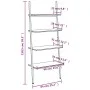 Schrägregal 4 Böden hellbraun schwarz 64x34x150,5 cm von vidaXL, Bücherregale und Regale - Ref: Foro24-336373, Preis: 74,74 €...