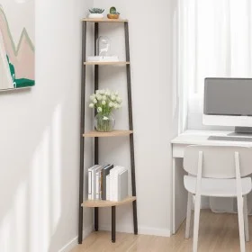 Corner shelving 4 shelves light brown black 45.5x31.5x150 cm by vidaXL, Bookcases and shelves - Ref: Foro24-336391, Price: 62...