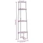 Corner shelving 4 shelves light brown black 45.5x31.5x150 cm by vidaXL, Bookcases and shelves - Ref: Foro24-336391, Price: 62...