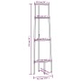 Eckregal 4 Böden hellbraun schwarz 45,5x31,5x150 cm von vidaXL, Bücherregale und Regale - Ref: Foro24-336391, Preis: 63,21 €,...