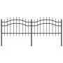 Garden fence with spearhead black coated steel 115cm by vidaXL, fence panels - Ref: Foro24-151079, Price: 114,44 €, Discount: %