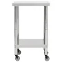 Küchenarbeitstisch mit Edelstahlrädern 60x60x85 cm von vidaXL, Wiederherstellung - Ref: Foro24-51633, Preis: 128,04 €, Rabatt: %