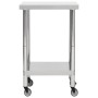 Küchenarbeitstisch mit Edelstahlrädern 60x60x85 cm von vidaXL, Wiederherstellung - Ref: Foro24-51633, Preis: 135,47 €, Rabatt: %