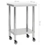 Küchenarbeitstisch mit Edelstahlrädern 60x60x85 cm von vidaXL, Wiederherstellung - Ref: Foro24-51633, Preis: 128,04 €, Rabatt: %