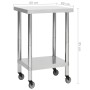 Küchenarbeitstisch mit Edelstahlrädern 60x60x85 cm von vidaXL, Wiederherstellung - Ref: Foro24-51633, Preis: 135,47 €, Rabatt: %