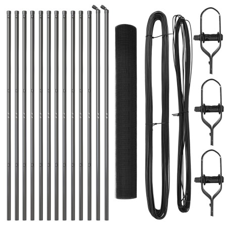 Cerca de Alambre Soldado de con 13 Postes Gris 1.4x25 m Acero de , Paneles de vallas - Ref: Foro24-3351851, Precio: 154,47 €