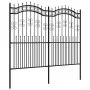 Valla de jardín con punta de lanza acero recubierto negro 222cm de vidaXL, Paneles de vallas - Ref: Foro24-151088, Precio: 26...
