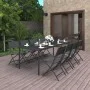 Juego de comedor de jardín 9 piezas acero de vidaXL, Conjuntos de jardín - Ref: Foro24-3073507, Precio: 472,31 €, Descuento: %