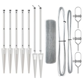 Juego de Postes de Cerca Set de 2 Acero galvanizado 10 x 0.5 m by , fence panels - Ref: Foro24-3351916, Price: 90,11 €, Disco...