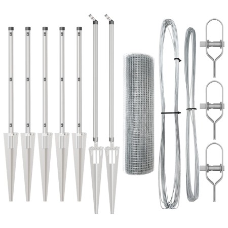 Conjunto de Postes de Cerca Set de 2 Acero galvanizado 10 x 1 m de , Paneles de vallas - Ref: Foro24-3351927, Precio: 109,31 ...