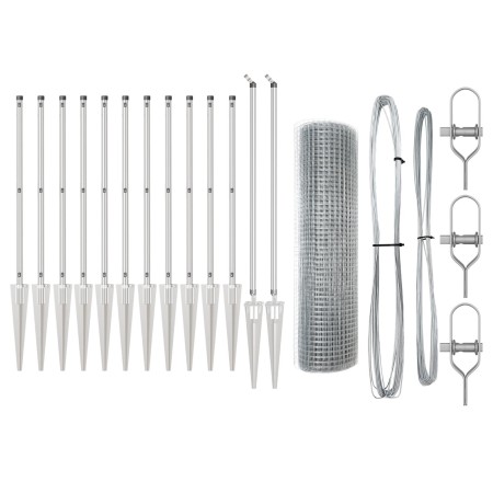 Set de Poste de Cerca Set de 2 Acero Galvanizado 25 x 0.5 m de , Paneles de vallas - Ref: Foro24-3351952, Precio: 144,91 €, D...