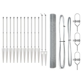 Cerca de Alambre Soldado con 13 Postes de Púas 1.4x25 m de Acero Galvanizado von , Zaunpaneele - Ref: Foro24-3351972, Preis: ...