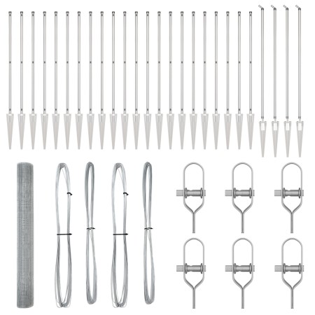 Cerca de Alambre Soldado con 13 Postes de Espiga 1.4x50 m Acero Galvanizado de , Paneles de vallas - Ref: Foro24-3352006, Pre...